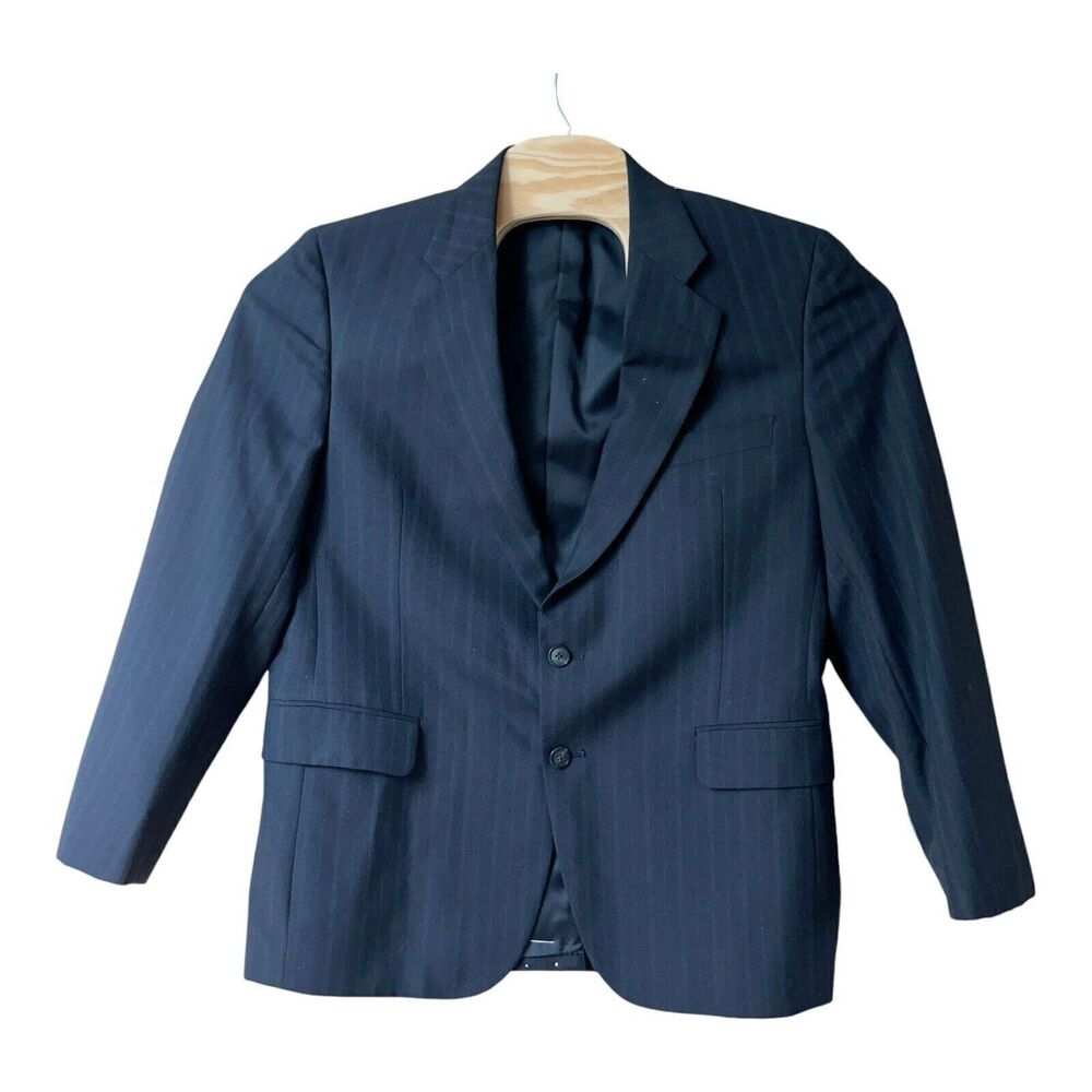 Alan Michaels Sport Coat Jacket Mens 42S  Black Single breasted Wool Blend